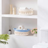 Maxbell Cotton Rope Woven Basket for Organizing Soft for Tabletop Bedroom Countertop Grass Yellow White