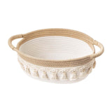 Maxbell Cotton Rope Woven Basket for Organizing Soft for Tabletop Bedroom Countertop Grass Yellow White