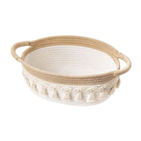 Maxbell Cotton Rope Woven Basket for Organizing Soft for Tabletop Bedroom Countertop Grass Yellow White