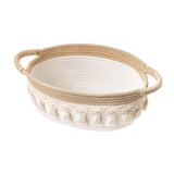 Maxbell Cotton Rope Woven Basket for Organizing Soft for Tabletop Bedroom Countertop Grass Yellow White