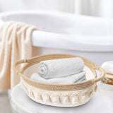 Maxbell Cotton Rope Woven Basket for Organizing Soft for Tabletop Bedroom Countertop Grass Yellow White
