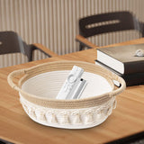 Maxbell Cotton Rope Woven Basket for Organizing Soft for Tabletop Bedroom Countertop Grass Yellow White