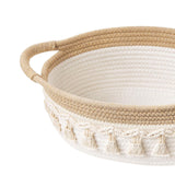 Maxbell Cotton Rope Woven Basket for Organizing Soft for Tabletop Bedroom Countertop Grass Yellow White