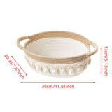Maxbell Cotton Rope Woven Basket for Organizing Soft for Tabletop Bedroom Countertop Grass Yellow White