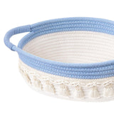 Maxbell Cotton Rope Woven Basket for Organizing Soft for Tabletop Bedroom Countertop Light Blue White