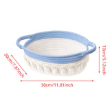Maxbell Cotton Rope Woven Basket for Organizing Soft for Tabletop Bedroom Countertop Light Blue White