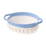 Maxbell Cotton Rope Woven Basket for Organizing Soft for Tabletop Bedroom Countertop Light Blue White