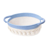 Maxbell Cotton Rope Woven Basket for Organizing Soft for Tabletop Bedroom Countertop Light Blue White