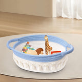 Maxbell Cotton Rope Woven Basket for Organizing Soft for Tabletop Bedroom Countertop Light Blue White