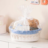 Maxbell Cotton Rope Woven Basket for Organizing Soft for Tabletop Bedroom Countertop Light Blue White