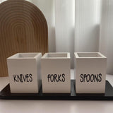 Maxbell Utensil Holders Wood Decorative Spoons Knives Forks Organizer for Home Decor