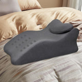 Maxbell Leg Elevation Pillow with Washable Cover Soft Unique Curved Bed Wedge Pillow Dark Gray