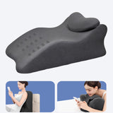 Maxbell Leg Elevation Pillow with Washable Cover Soft Unique Curved Bed Wedge Pillow Dark Gray