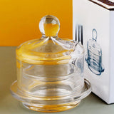 Maxbell Glass Butter Dish with Lid Compact Holder Tray for Candy Desserts Countertop