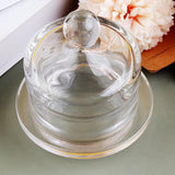 Maxbell Glass Butter Dish with Lid Compact Holder Tray for Candy Desserts Countertop