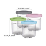 Maxbell 4Pcs Ice Cream Containers 0.5 Quarts Ice Cream Tubs for Homemade Gelato Soup