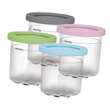 Maxbell 4Pcs Ice Cream Containers 0.5 Quarts Ice Cream Tubs for Homemade Gelato Soup