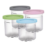 Maxbell 4Pcs Ice Cream Containers 0.5 Quarts Ice Cream Tubs for Homemade Gelato Soup