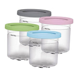 Maxbell 4Pcs Ice Cream Containers 0.5 Quarts Ice Cream Tubs for Homemade Gelato Soup