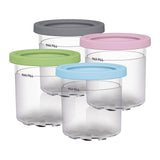 Maxbell 4Pcs Ice Cream Containers 0.5 Quarts Ice Cream Tubs for Homemade Gelato Soup