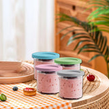 Maxbell 4Pcs Ice Cream Containers 0.5 Quarts Ice Cream Tubs for Homemade Gelato Soup