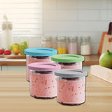 Maxbell 4Pcs Ice Cream Containers 0.5 Quarts Ice Cream Tubs for Homemade Gelato Soup