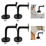 Maxbell 6Pcs Stainless Steel Handrail Brackets for Home Corridors Indoor/Outdoor Use 6cmx6cmx5cm Fixed Curved Plate
