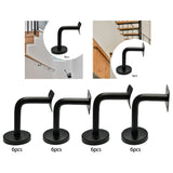 Maxbell 6Pcs Stainless Steel Handrail Brackets for Home Corridors Indoor/Outdoor Use 6cmx6cmx5cm Fixed Curved Plate