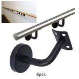 Maxbell 6Pcs Stainless Steel Handrail Brackets for Home Corridors Indoor/Outdoor Use 6cmx6cmx5cm Fixed Curved Plate