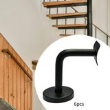 Maxbell 6Pcs Stainless Steel Handrail Brackets for Home Corridors Indoor/Outdoor Use 8cmx6cmx5cm Fixed Curved Plate