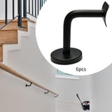 Maxbell 6Pcs Stainless Steel Handrail Brackets for Home Corridors Indoor/Outdoor Use 8cmx6cmx5cm Fixed Curved Plate