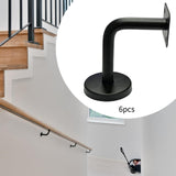 Maxbell 6Pcs Stainless Steel Handrail Brackets for Home Corridors Indoor/Outdoor Use 8cmx6cmx5cm Fixed Flat Plate