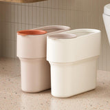 Maxbell Trash Can with Removable Mini Cup Garbage Can for Bathroom Kitchen Guestroom Beige