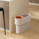 Maxbell Trash Can with Removable Mini Cup Garbage Can for Bathroom Kitchen Guestroom Beige