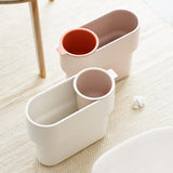 Maxbell Trash Can with Removable Mini Cup Garbage Can for Bathroom Kitchen Guestroom Beige