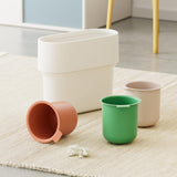 Maxbell Trash Can with Removable Mini Cup Garbage Can for Bathroom Kitchen Guestroom Beige