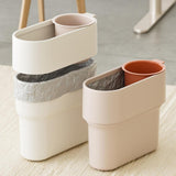 Maxbell Trash Can with Removable Mini Cup Garbage Can for Bathroom Kitchen Guestroom Beige