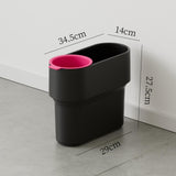 Maxbell Trash Can with Removable Mini Cup Garbage Can for Bathroom Kitchen Guestroom Black