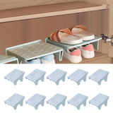 Maxbell 10Pcs Shoe Rack Organization Storage Shelf Display Stand for Entryway Garage Blue