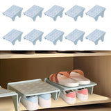 Maxbell 10Pcs Shoe Rack Organization Storage Shelf Display Stand for Entryway Garage Blue