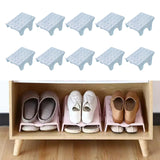 Maxbell 10Pcs Shoe Rack Organization Storage Shelf Display Stand for Entryway Garage Blue