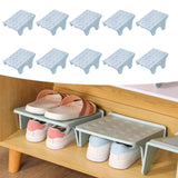 Maxbell 10Pcs Shoe Rack Organization Storage Shelf Display Stand for Entryway Garage Blue