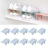 Maxbell 10Pcs Shoe Rack Organization Storage Shelf Display Stand for Entryway Garage Blue