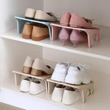 Maxbell 10Pcs Shoe Rack Organization Storage Shelf Display Stand for Entryway Garage Pink