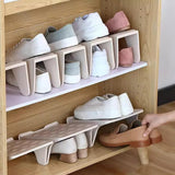 Maxbell 10Pcs Shoe Rack Organization Storage Shelf Display Stand for Entryway Garage Pink