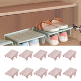 Maxbell 10Pcs Shoe Rack Organization Storage Shelf Display Stand for Entryway Garage Pink