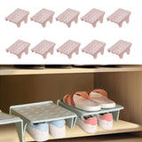 Maxbell 10Pcs Shoe Rack Organization Storage Shelf Display Stand for Entryway Garage Pink