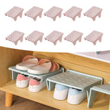 Maxbell 10Pcs Shoe Rack Organization Storage Shelf Display Stand for Entryway Garage Pink