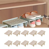 Maxbell 10Pcs Shoe Rack Organization Storage Shelf Display Stand for Entryway Garage Beige