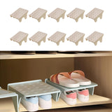 Maxbell 10Pcs Shoe Rack Organization Storage Shelf Display Stand for Entryway Garage Beige